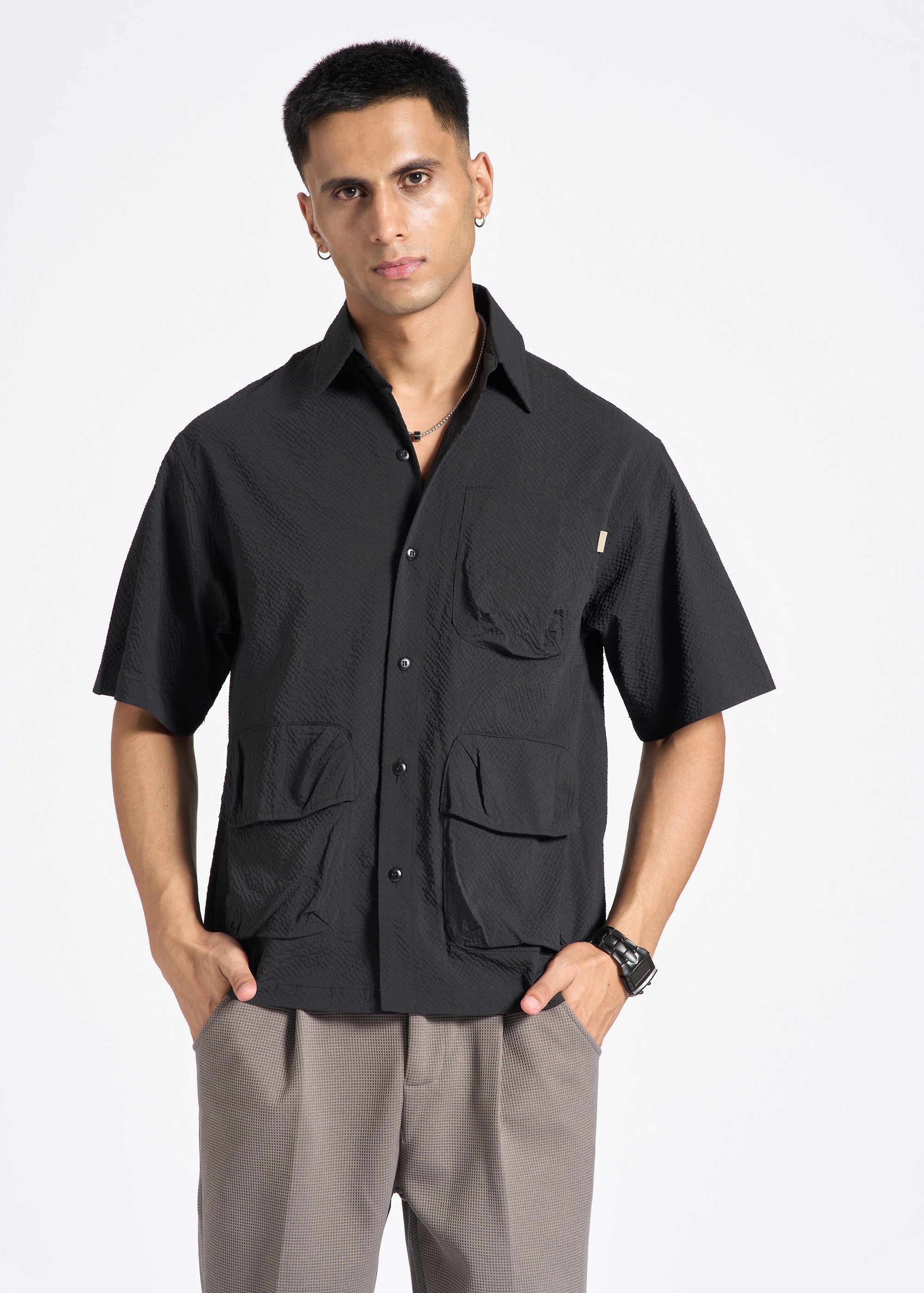 Oversized Half Sleeve Shirt [Pocket]